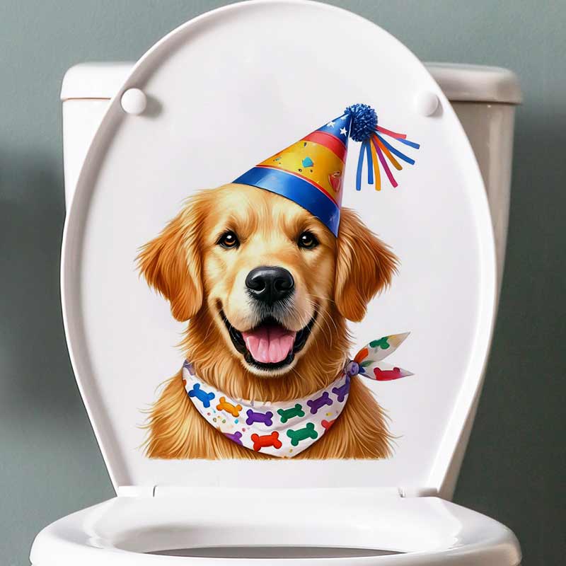 Feliz aniversário golden retri - Pvc Panel Background avaliação e preço